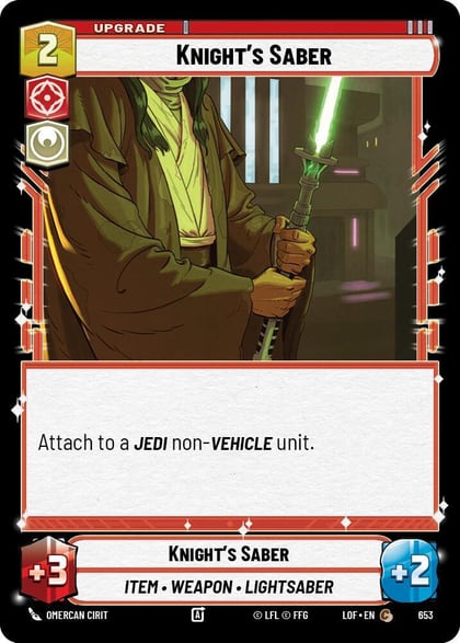 Knight's Saber (Foil), Legends of the Force 653