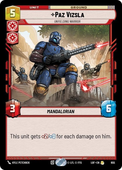 Paz Vizsla - Unyielding Warrior (Foil), Legends of the Force 655