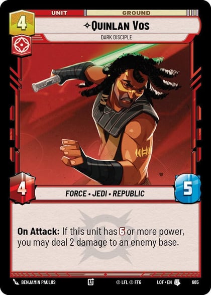 Quinlan Vos - Dark Disciple (Foil), Legends of the Force 665