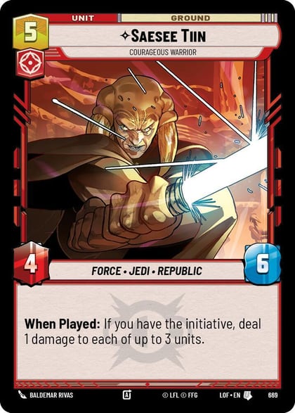 Saesee Tiin - Courageous Warrior (Foil), Legends of the Force 669
