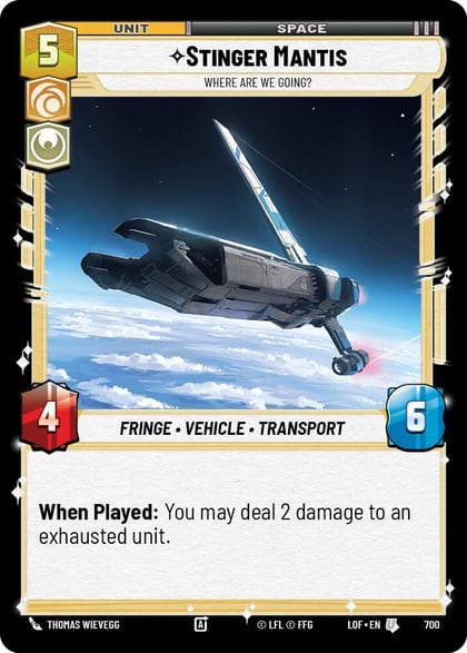 Stinger Mantis - Where Are We Going? (Foil), Legends of the Force 700
