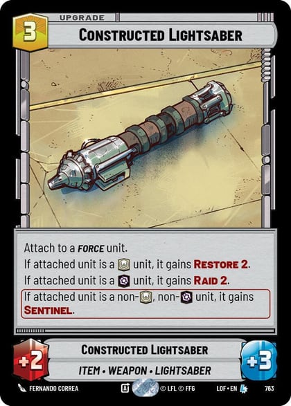 Constructed Lightsaber (Foil), Legends of the Force 763