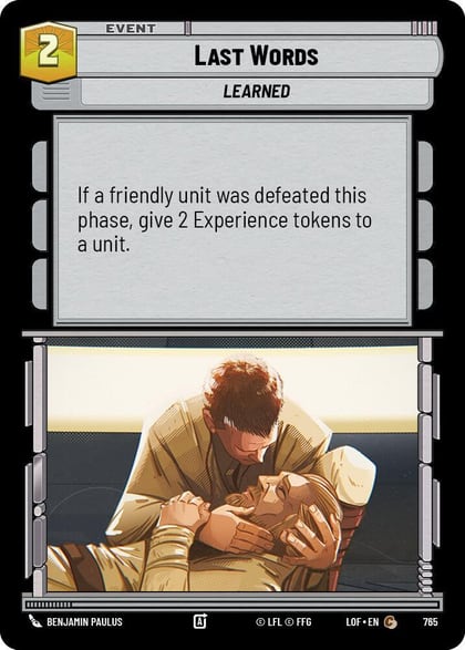 Last Words (Foil), Legends of the Force 765