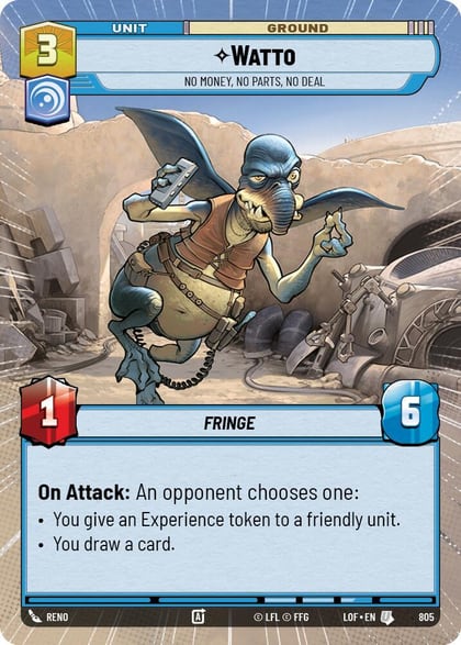 Watto - No Money, No Parts, No Deal (Hyperspace Foil), Legends of the Force 805