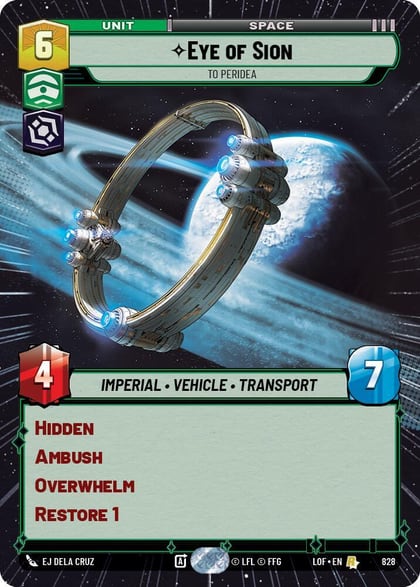 Eye of Sion - To Peridea (Hyperspace Foil), Legends of the Force 828