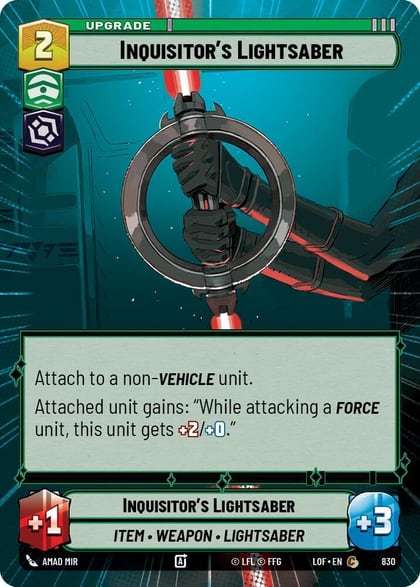 Inquisitor's Lightsaber (Hyperspace Foil), Legends of the Force 830