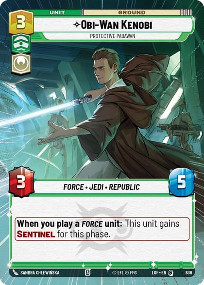 Obi-Wan Kenobi - Protective Padawan (Hyperspace Foil), Legends of the Force 836