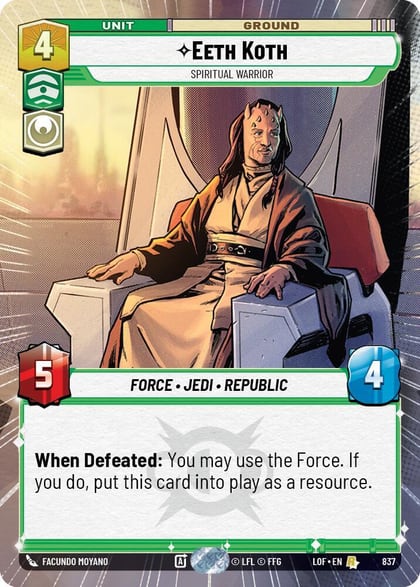 Eeth Koth - Spiritual Warrior (Hyperspace Foil), Legends of the Force 837