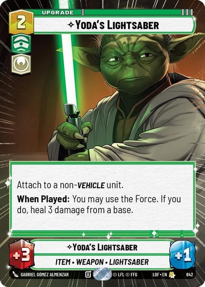 Yoda's Lightsaber (Hyperspace Foil), Legends of the Force 842