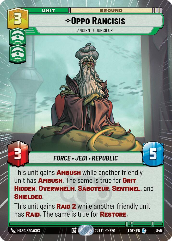 Oppo Rancisis - Ancient Councilor (Hyperspace Foil), Legends of the Force 845