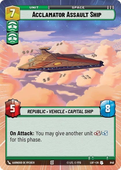 Acclamator Assault Ship (Hyperspace Foil), Legends of the Force 846