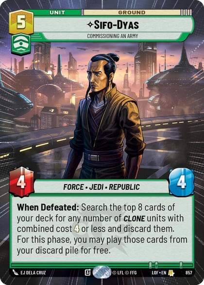 Sifo-Dyas - Commissioning An Army (Hyperspace Foil), Legends of the Force 857