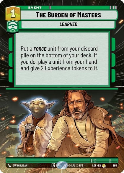 The Burden of Masters (Hyperspace Foil), Legends of the Force 865