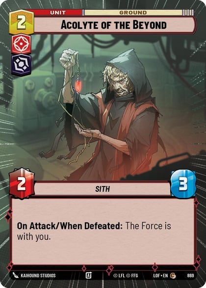 Acolyte of the Beyond (Hyperspace Foil), Legends of the Force 869