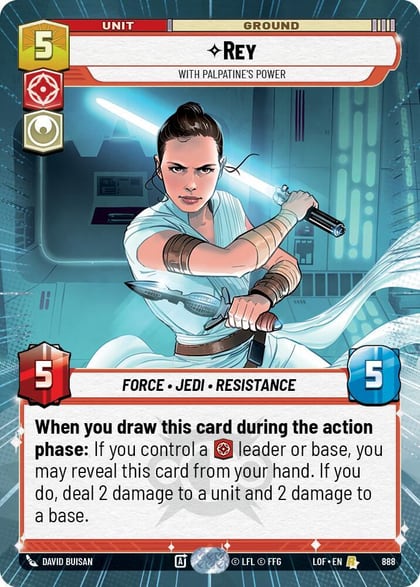 Rey - With Palpatine's Power (Hyperspace Foil), Legends of the Force 888