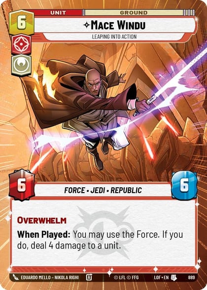 Mace Windu - Leaping into Action (Hyperspace Foil), Legends of the Force 889