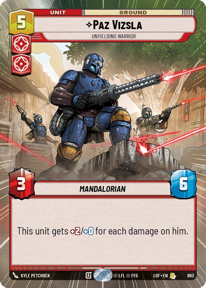 Paz Vizsla - Unyielding Warrior (Hyperspace Foil), Legends of the Force 893