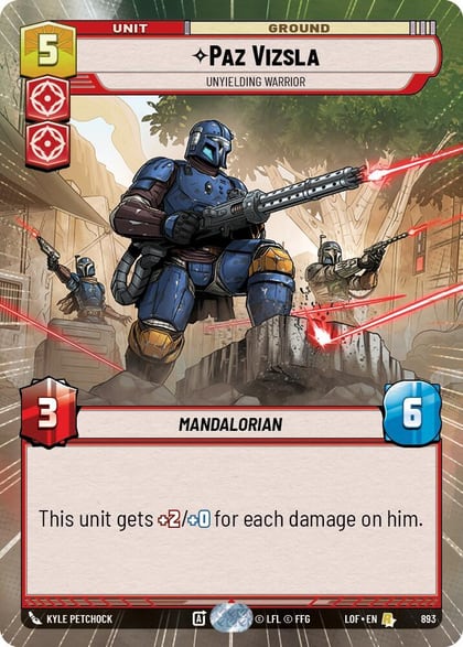 Paz Vizsla - Unyielding Warrior (Hyperspace Foil), Legends of the Force 893