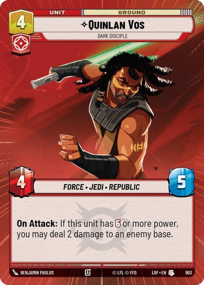 Quinlan Vos - Dark Disciple (Hyperspace Foil), Legends of the Force 903
