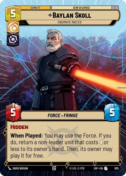 Baylan Skoll - Enigmatic Master (Hyperspace Foil), Legends of the Force 925