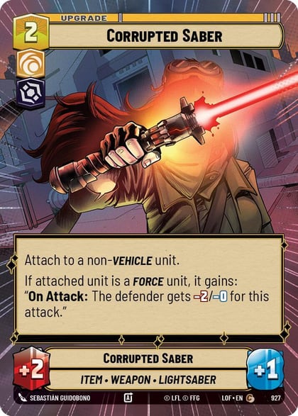 Corrupted Saber (Hyperspace Foil), Legends of the Force 927