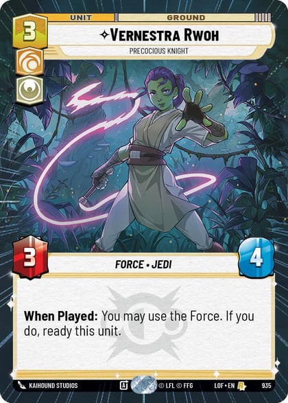 Vernestra Rwoh - Precocious Knight (Hyperspace Foil), Legends of the Force 935