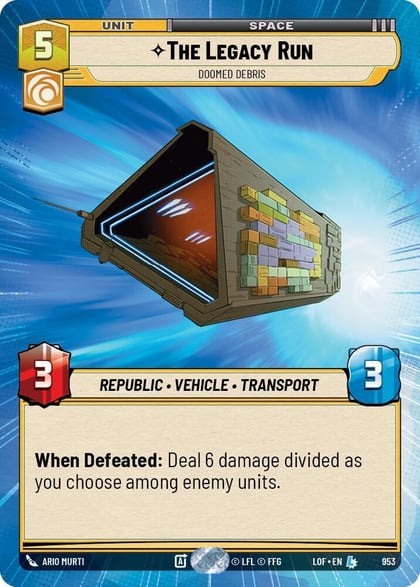 The Legacy Run - Doomed Debris (Hyperspace Foil), Legends of the Force 953
