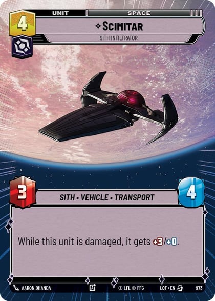 Scimitar - Sith Infiltrator (Hyperspace Foil), Legends of the Force 973
