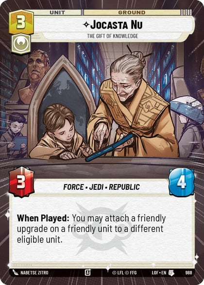 Jocasta Nu - The Gift of Knowledge (Hyperspace Foil), Legends of the Force 988