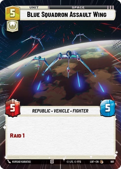 Blue Squadron Assault Wing (Hyperspace Foil), Legends of the Force 991