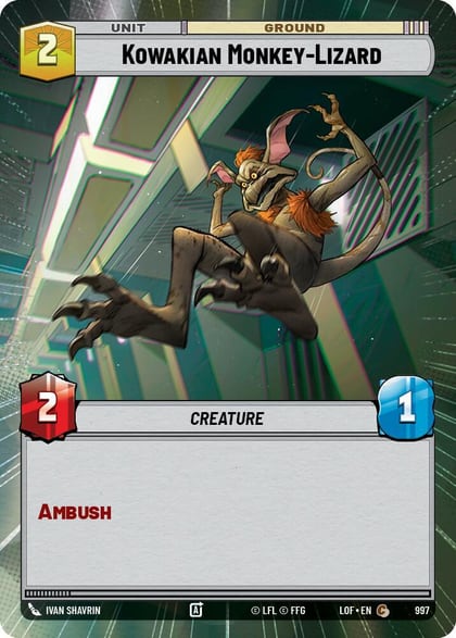 Kowakian Monkey-Lizard (Hyperspace Foil), Legends of the Force 997