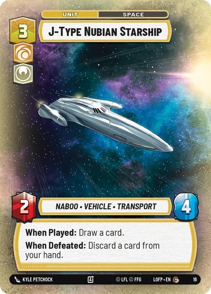 J-Type Nubian Starship, Legends of the Force: Weekly Play Promos 16