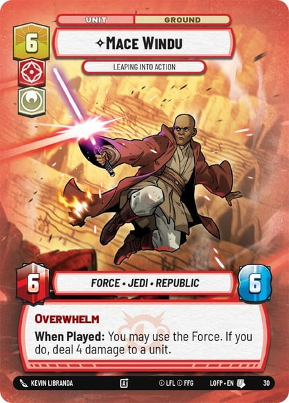 Mace Windu - Leaping into Action (Foil), Legends of the Force: Weekly Play Promos 30