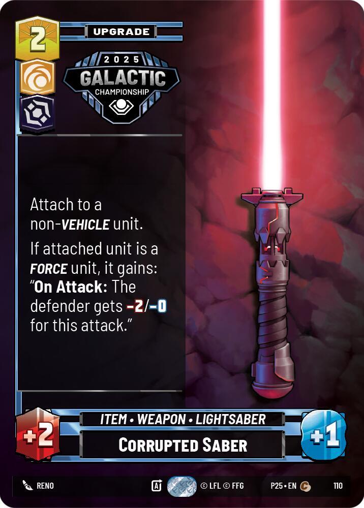 Corrupted Saber, Organized Play Promos 110