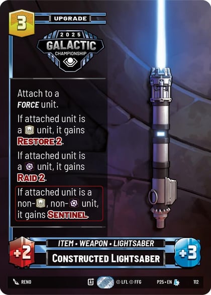 Constructed Lightsaber, Organized Play Promos 112