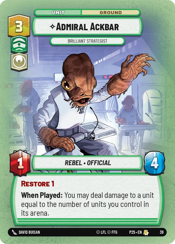 Admiral Ackbar - Brilliant Strategist, Organized Play Promos 39