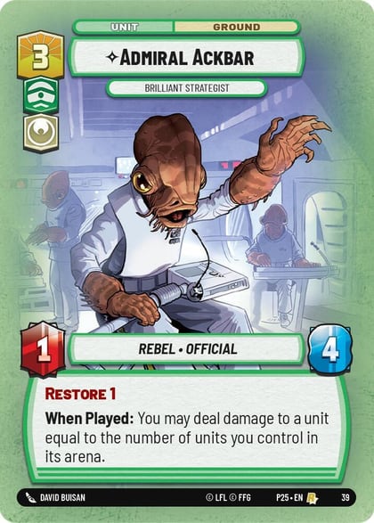 Admiral Ackbar - Brilliant Strategist, Organized Play Promos 39