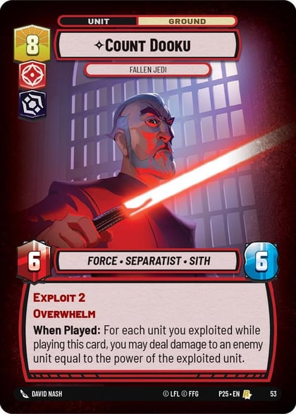 Count Dooku - Fallen Jedi, Organized Play Promos 53