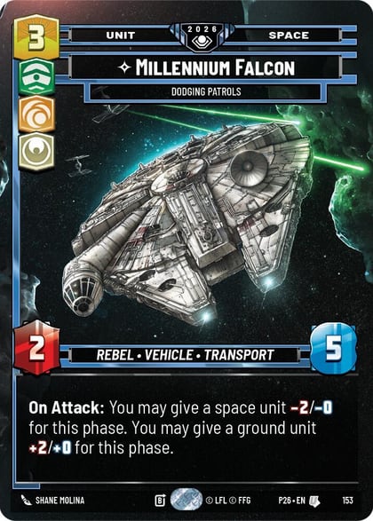 Millennium Falcon - Dodging Patrols (Prize Wall) (Foil), Galactic Championship 2026 153