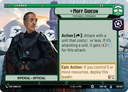 Moff Gideon - Formidable Commander (Hyperspace), Prerelease Promos 001/002