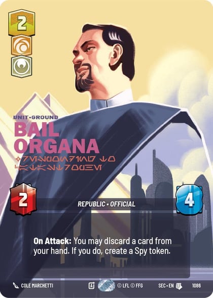 Bail Organa - Responding to Catastrophe (Prestige Foil), Secrets of Power 1086