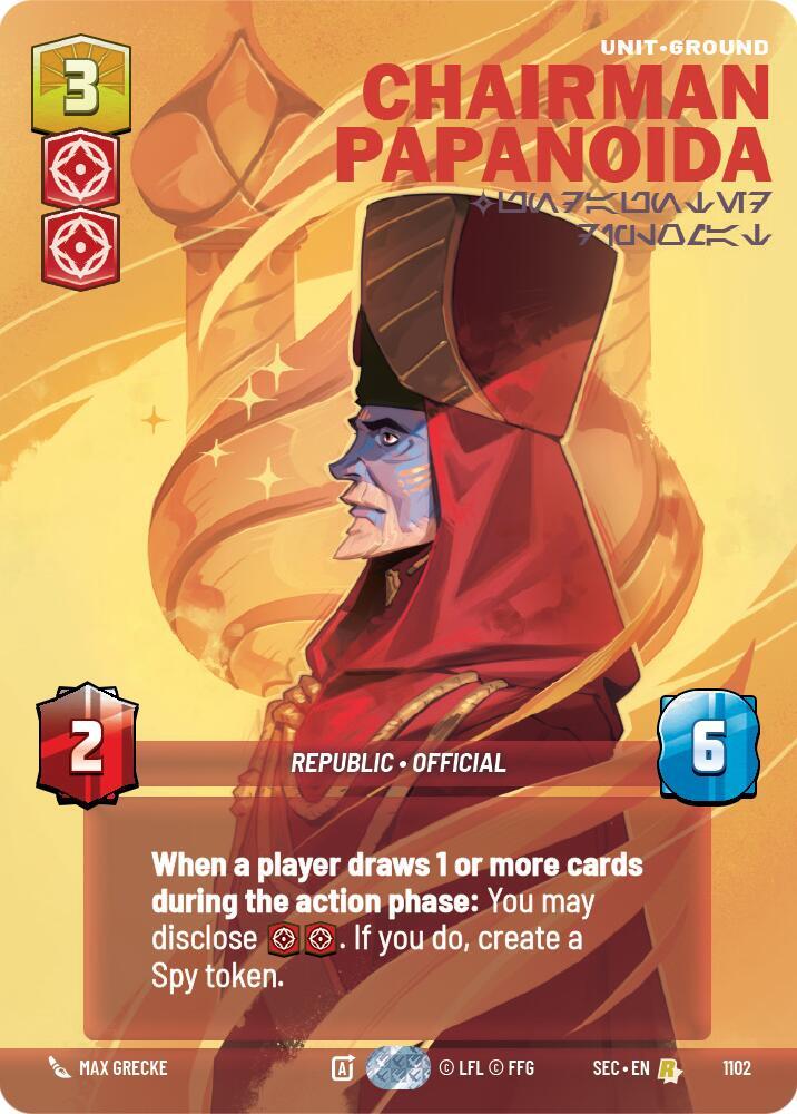 Chairman Papanoida - Undaunted Diplomat (Prestige Foil), Secrets of Power 1102