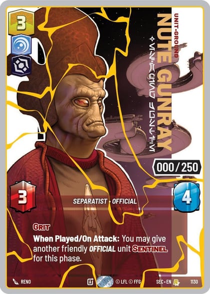 Nute Gunray - Escaping Justice (Serialized) (Gold), Secrets of Power 1130