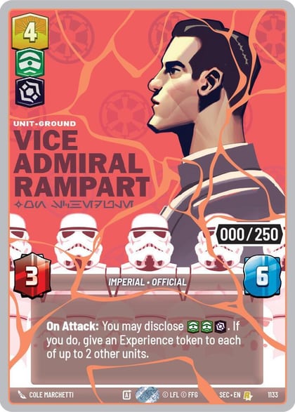 Vice Admiral Rampart - On Schedule (Serialized) (Rose Gold), Secrets of Power 1133