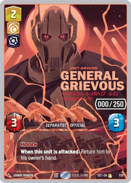 General Grievous - Scuttling to Safety (Serialized) (Rose Gold), Secrets of Power 1138
