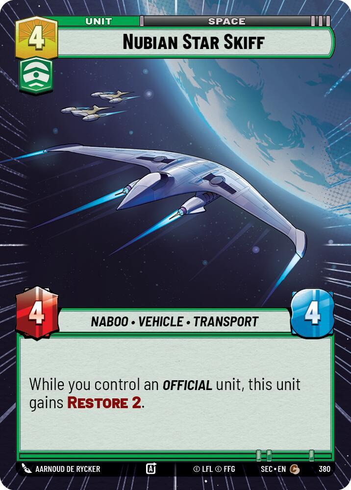 Nubian Star Skiff (Hyperspace), Secrets of Power 380