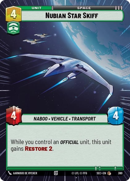 Nubian Star Skiff (Hyperspace), Secrets of Power 380