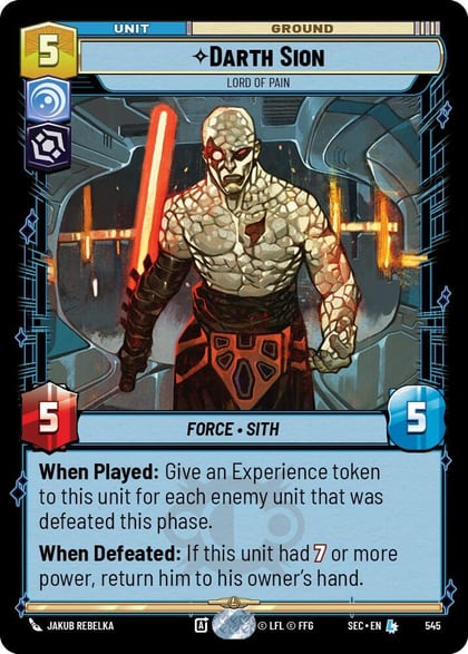 Darth Sion - Lord of Pain (Foil), Secrets of Power 545