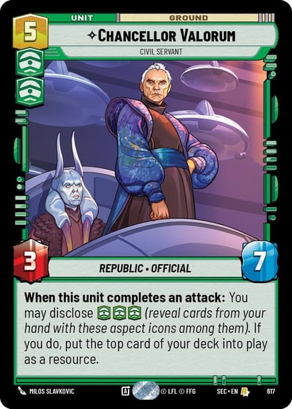 Chancellor Valorum - Civil Servant (Foil), Secrets of Power 617