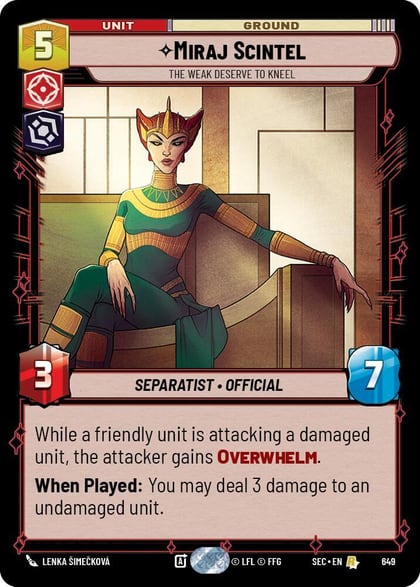 Miraj Scintel - The Weak Deserve to Kneel (Foil), Secrets of Power 649